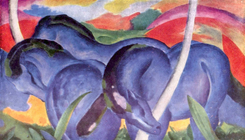 Die großen blauen Pferde (Les Grands Chevaux bleus), 1911, huile sur toile, Walker Art Center, Minneapolis