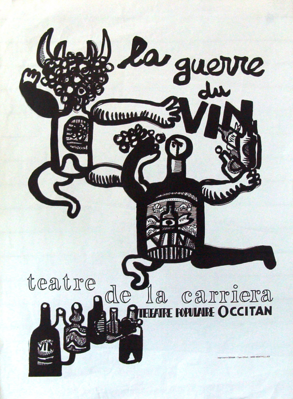 Affiche La Guerre du vin – Pierre François– Tous droits réservés - Collection CIRDOC-Institut occitan de cultura, IA. 