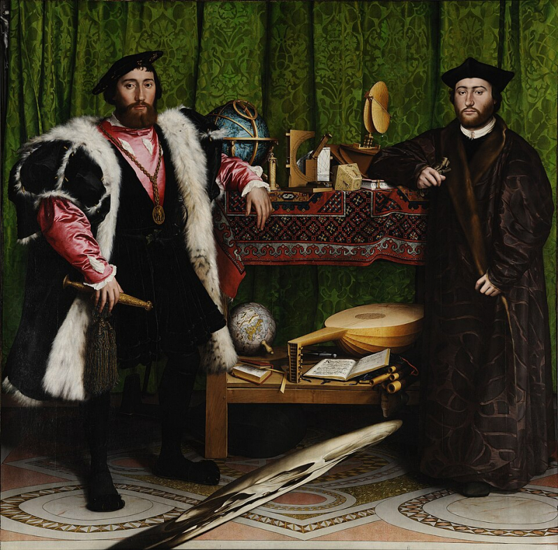 Hans Holbein le Jeune, Les Ambassadeurs, 1533. Domaine public