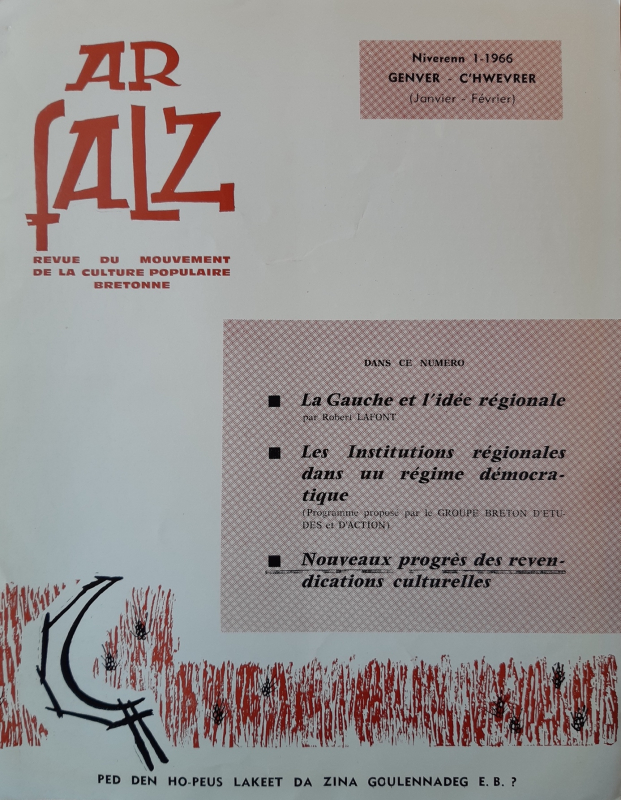 Première de couverture de la revue Ar Falz, janvier-février 1966.